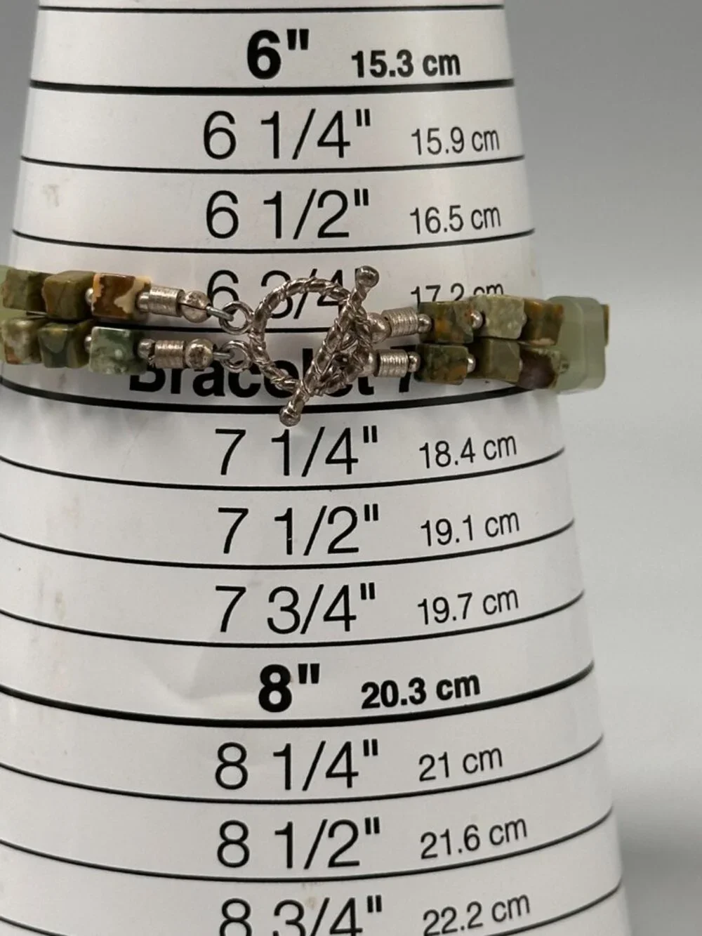 Geneva Watch Women Silver Tone Unakite Beaded Band Sterling Clasp New Battery